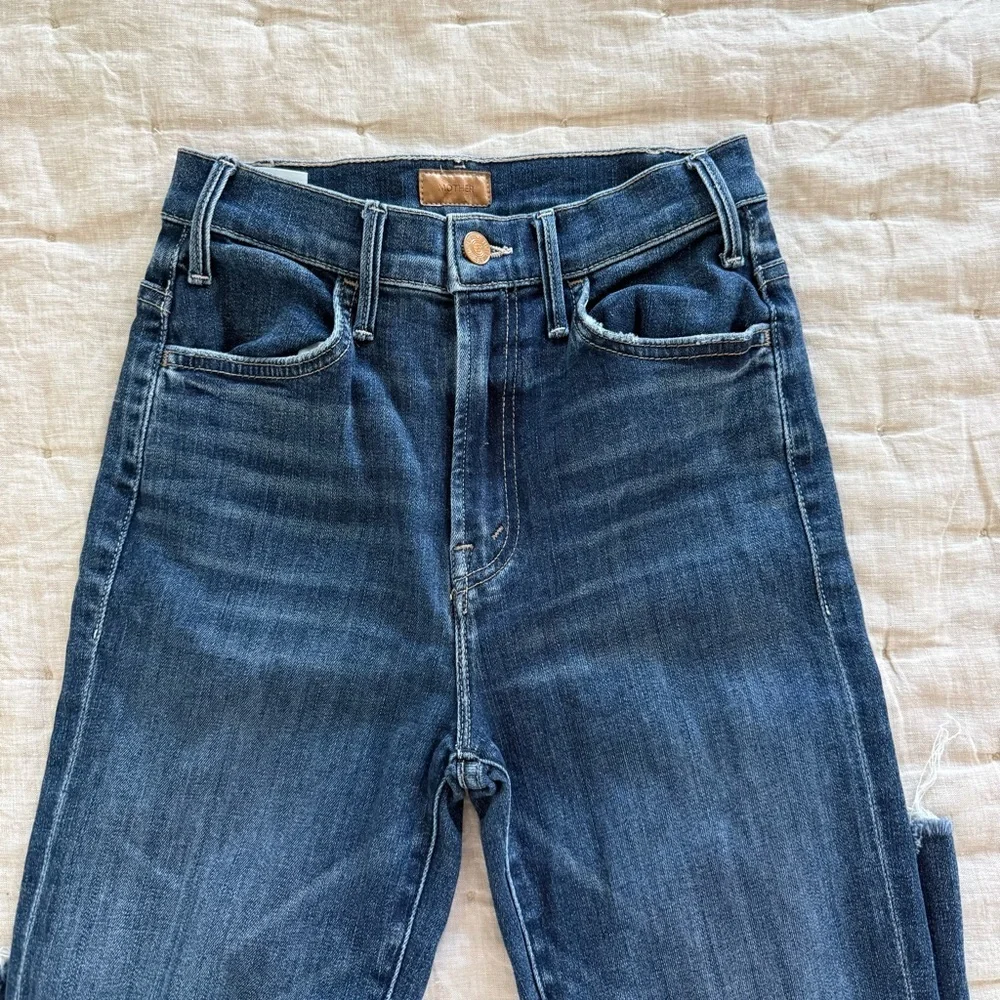 Mother The Hustler Ankle Fray Jeans in Teaming Up Size 25